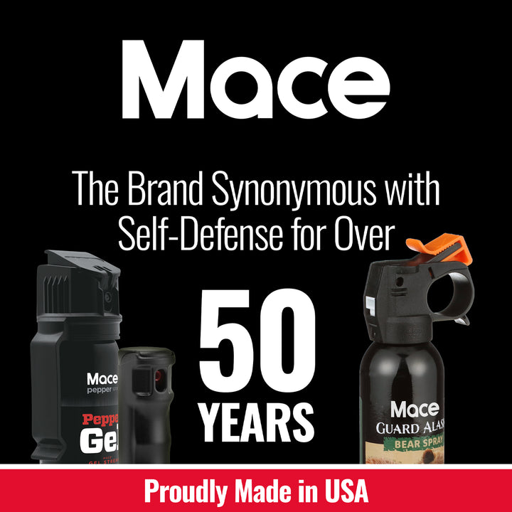3-IN-1 Tear Gas Enhanced Mace Pepper Spray, ideal self defense keychain for women, 12 ft range, Made in the USA