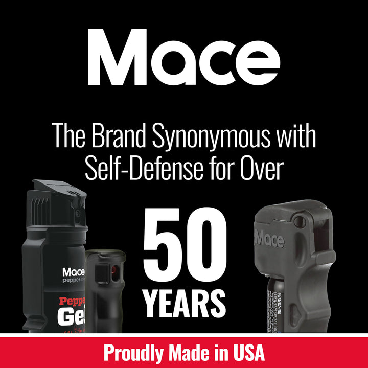 Tear Gas Enhanced Mace Pepper Spray, ideal self defense keychain for women, 10 ft range, Made in the USA