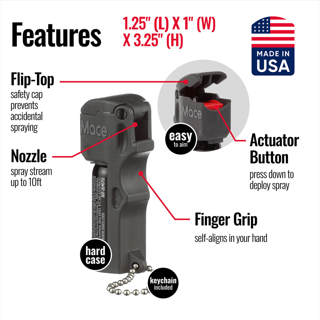 Mace Pepper Spray and Personal Alarm Combo Kit - Black