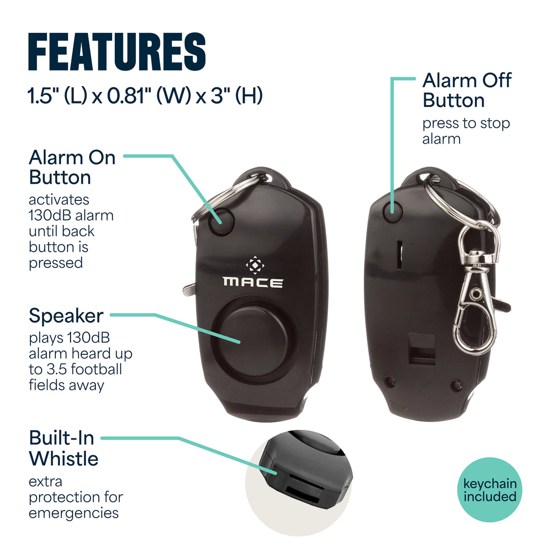 Mace Pepper Spray and Personal Alarm Combo Kit - Black