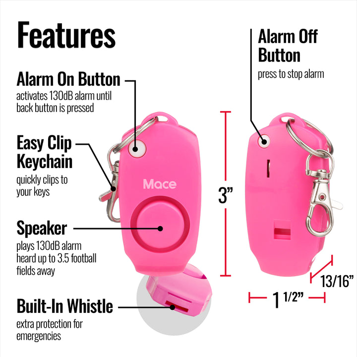 Mace Pepper Spray and Personal Alarm Combo Kit - Pink