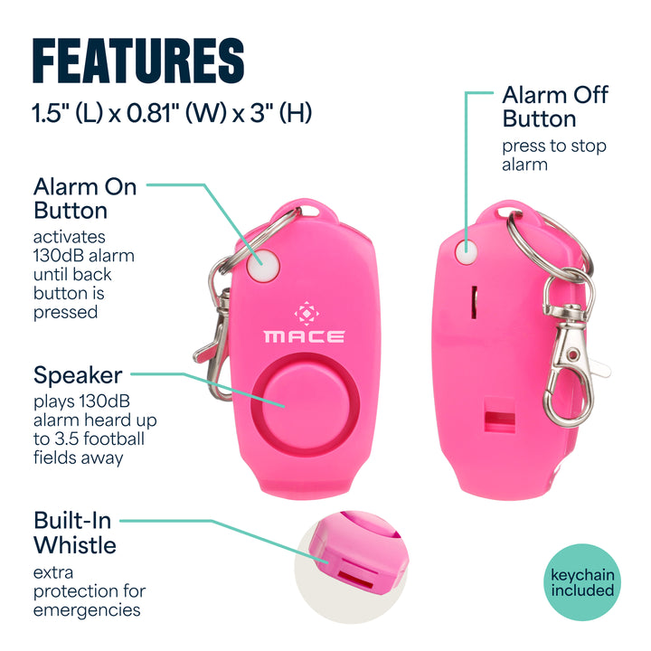 Mace Pepper Spray and Personal Alarm Combo Kit - Pink