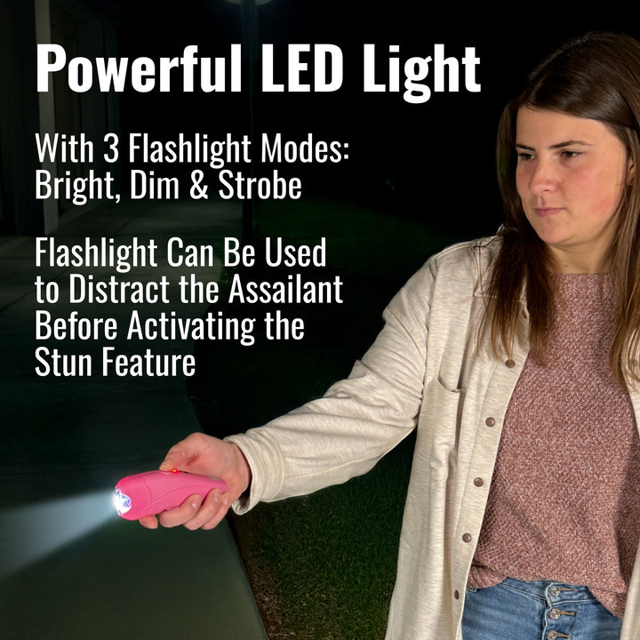 Ergo Stun Device with Bright LED - Pink
