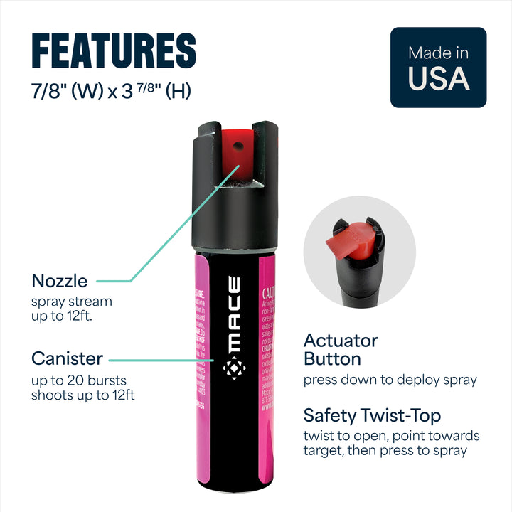 Mace Twist Lock Pepper Spray - Pink
