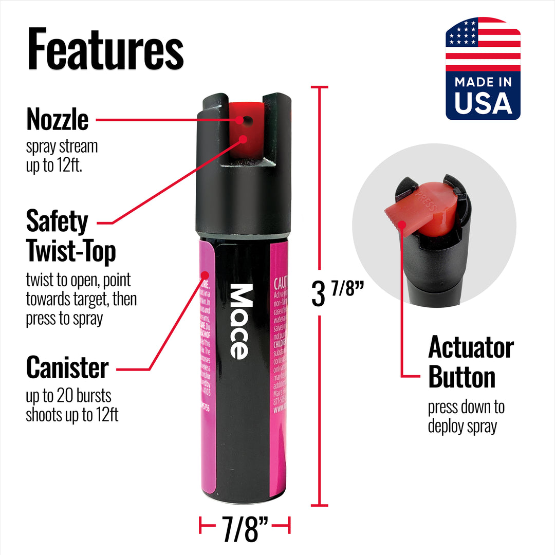 Mace 2 Pack Twist Lock Pepper Spray - Pink