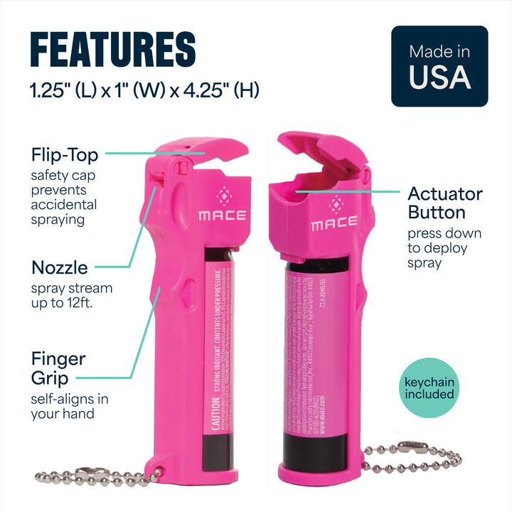 Mace Ergo Stun Gun with LED & Personal Model Pepper Spray - Pink