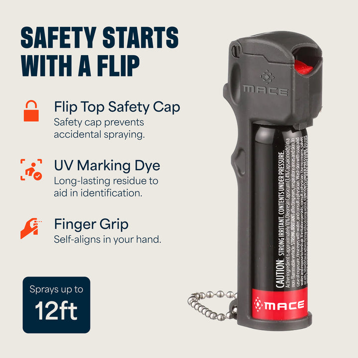 Mace Ergo Stun Gun with LED & Personal Model Pepper Spray - Black