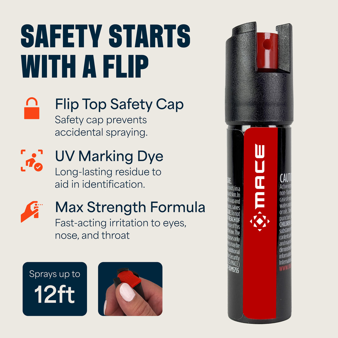 Mace 2 Pack Twist Lock Pepper Spray - Black/Red