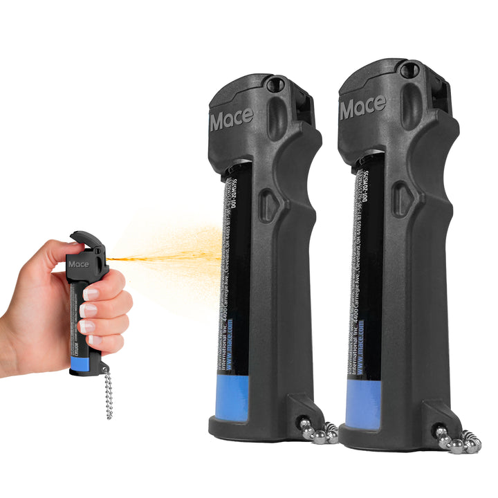Tear Gas Enhanced Mace Pepper Spray, ideal self defense keychain for women, 12 ft range, Made in the USA(2 Pack)