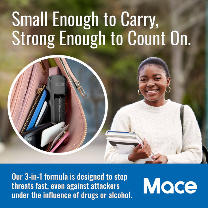 Tear Gas Enhanced Mace Pepper Spray, ideal self defense keychain for women, 12 ft range, Made in the USA(2 Pack)