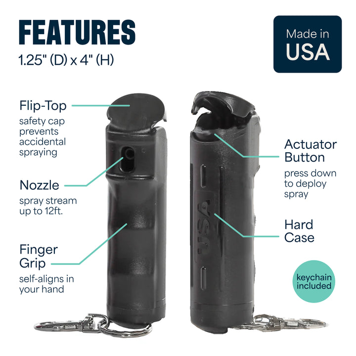 Mace Ergo Stun Gun & Hard Case Pepper Spray - Black