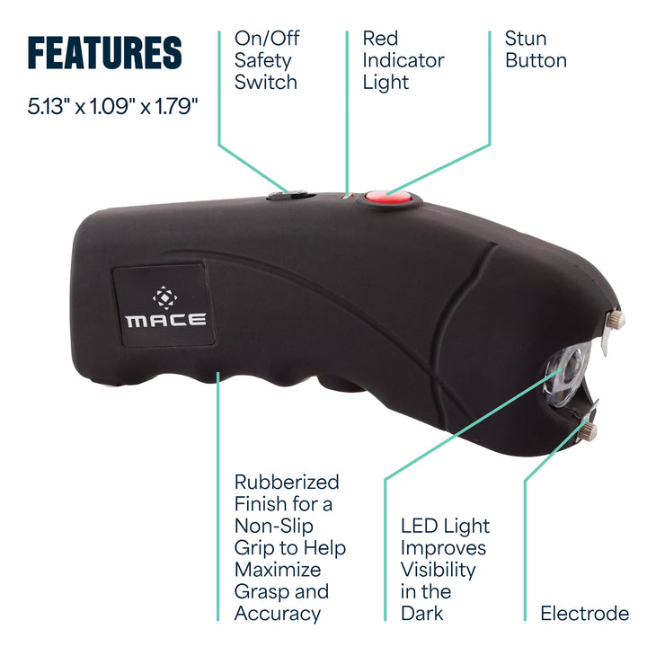 Mace Ergo Stun Gun & Hard Case Pepper Spray - Black