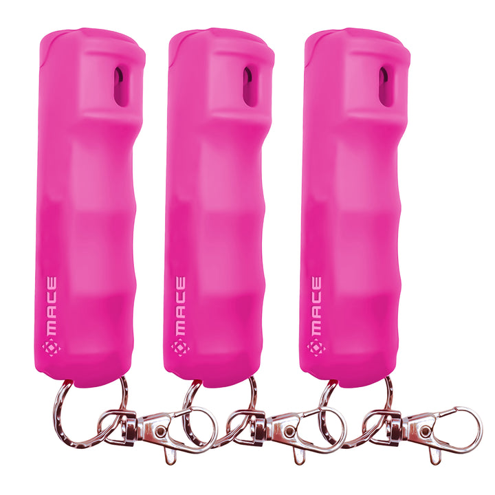 Mace Pepper Spray 3-Pack - Maximum Police Strength OC with UV Dye - Pink