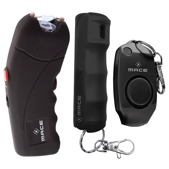 Mace Ergo Stun Gun, Alarm, & Hard Case Pepper Spray - Black