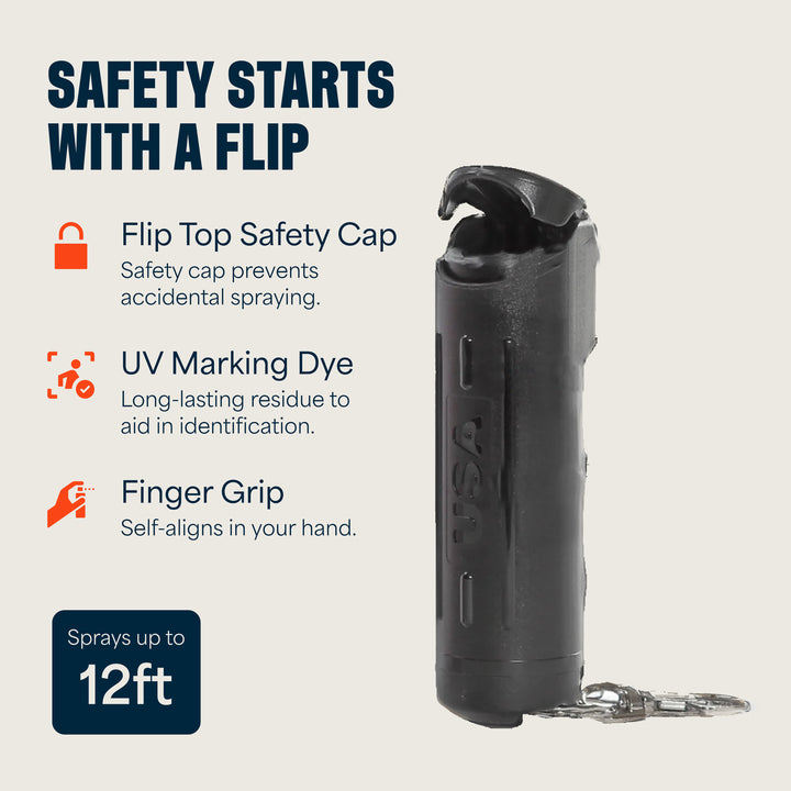 Mace Ergo Stun Gun, Alarm, & Hard Case Pepper Spray - Black