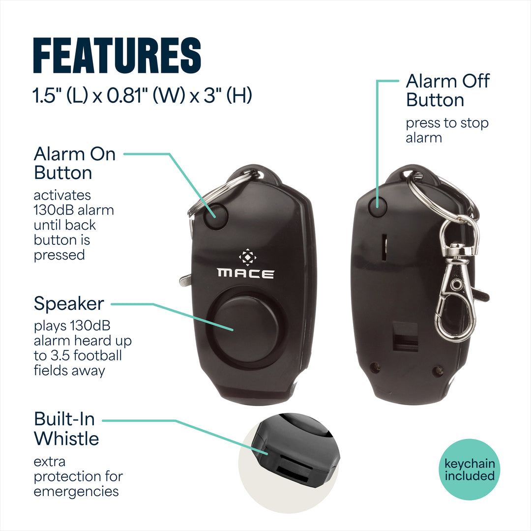 Mace Ergo Stun Gun, Alarm, & Hard Case Pepper Spray - Black