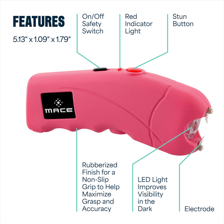 Mace Ergo Stun Gun, Alarm, & Hard Case Pepper Spray - Pink
