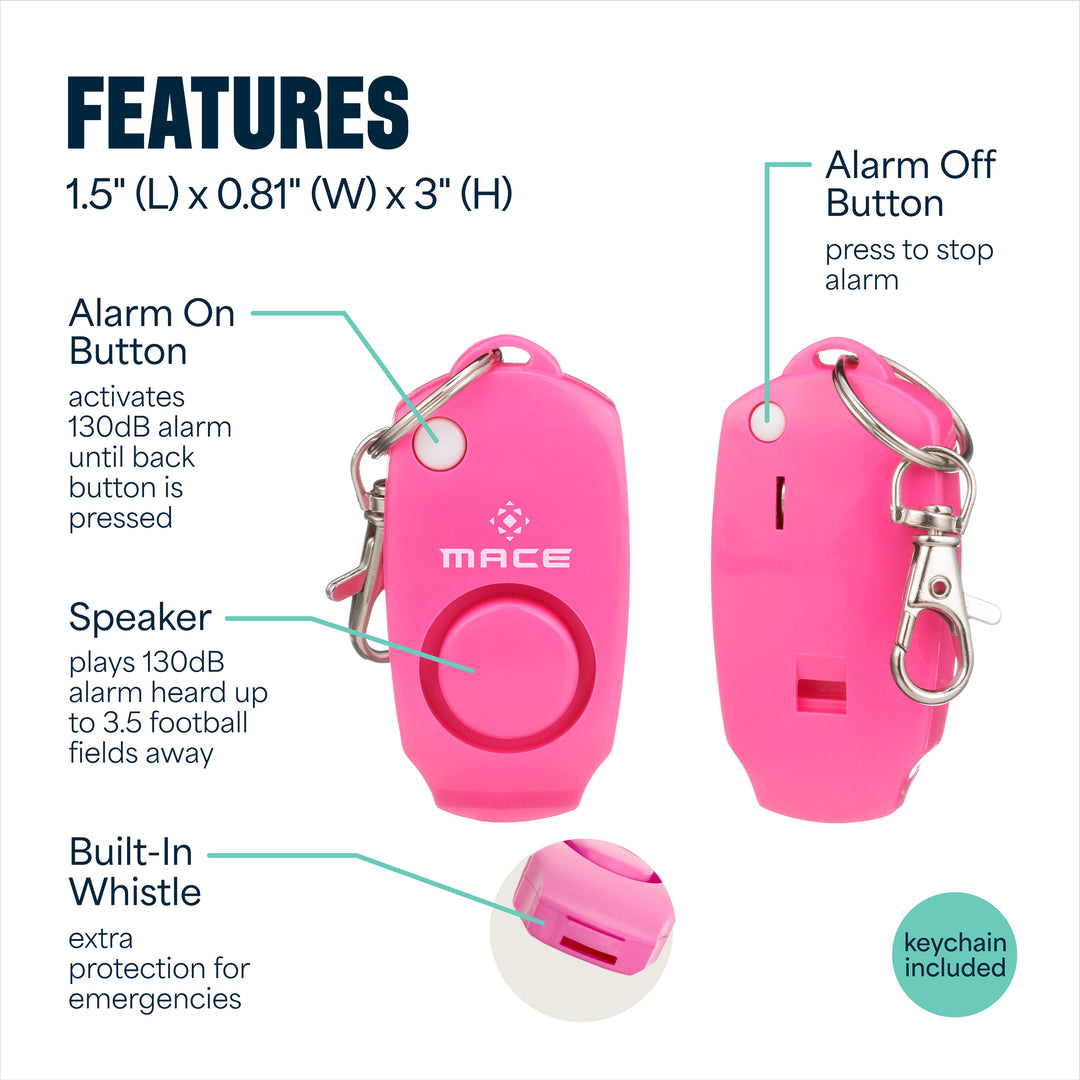 Mace Ergo Stun Gun, Alarm, & Hard Case Pepper Spray - Pink