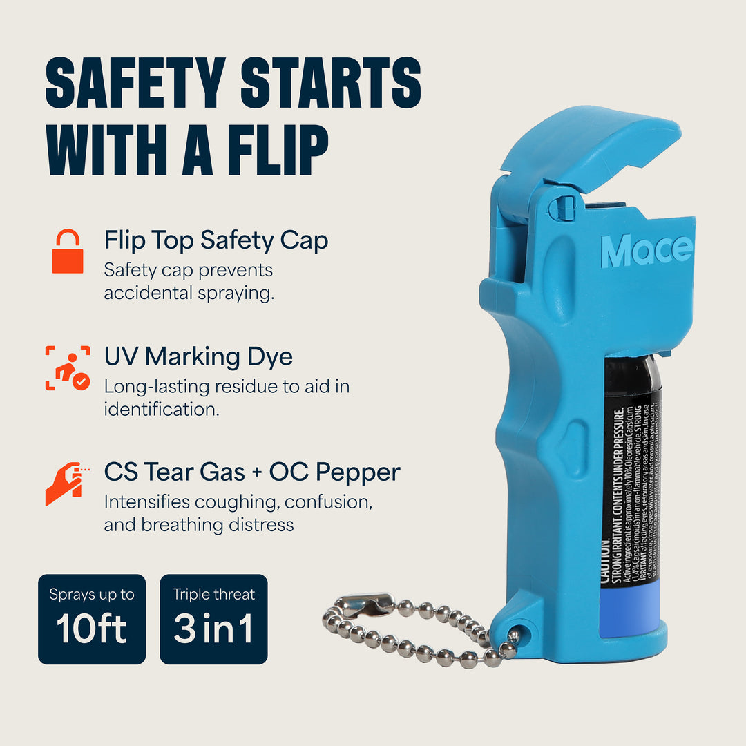 Mace Triple Action Pocket Model Pepper Spray - Blue