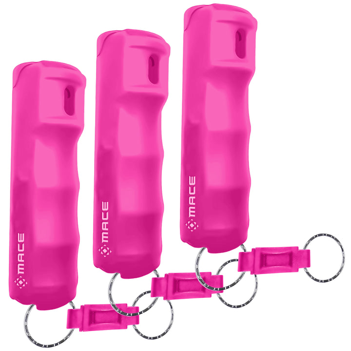 Quick Release Compact Hard Case Pepper Spray 3 Pack - Pink