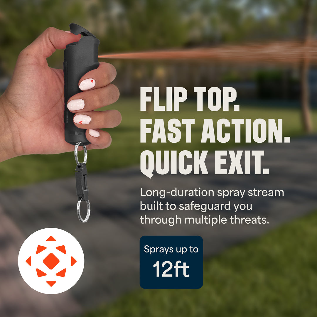 Mace Ergo Stun Gun & Compact Hard Case Pepper Spray - Black