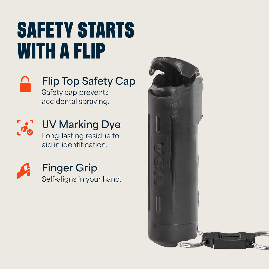 Mace Ergo Stun Gun & Compact Hard Case Pepper Spray - Black