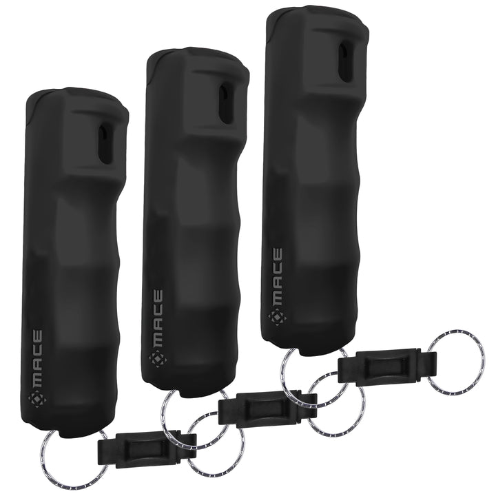 Quick Release Compact Hard Case Pepper Spray 3 Pack- Black