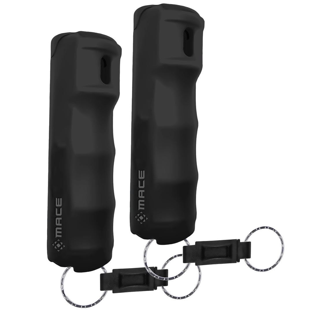 Quick Release Compact Hard Case Pepper Spray 2 Pack- Black