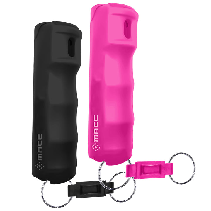 Quick Release Compact Hard Case Pepper Spray 2 Pack- Black & Pink