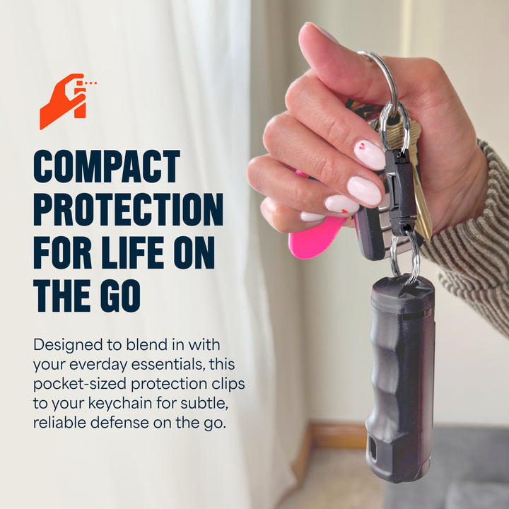 Quick Release Compact Hard Case Pepper Spray 2 Pack- Black & Pink