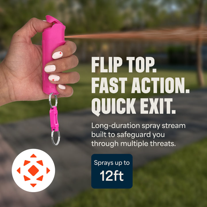 Mace Ergo Stun Gun, Alarm, & Compact Hard Case Pepper Spray - Pink