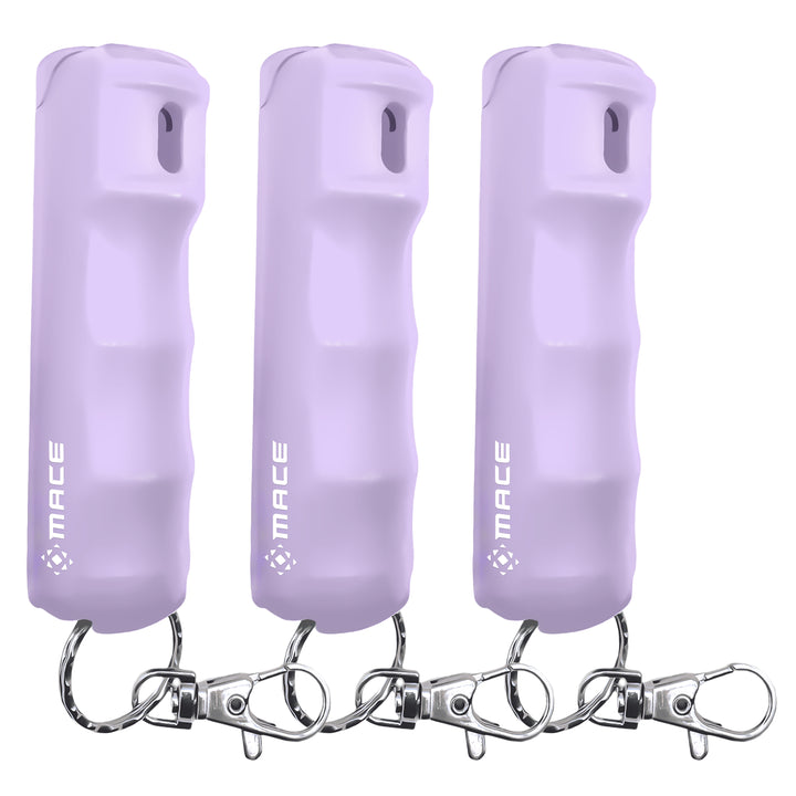 Hard Case Pepper Spray, Clip On (Lilac) 3-Pack
