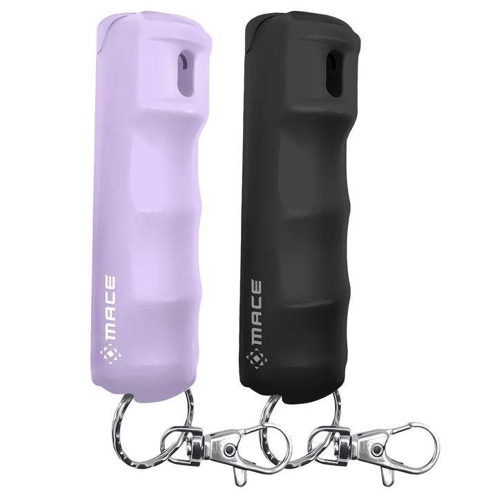 Hard Case Pepper Spray, Clip On (Black & Lilac)