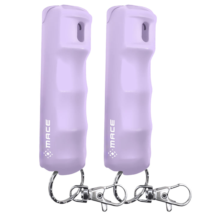Hard Case Pepper Spray, Clip On (Lilac) 2-Pack