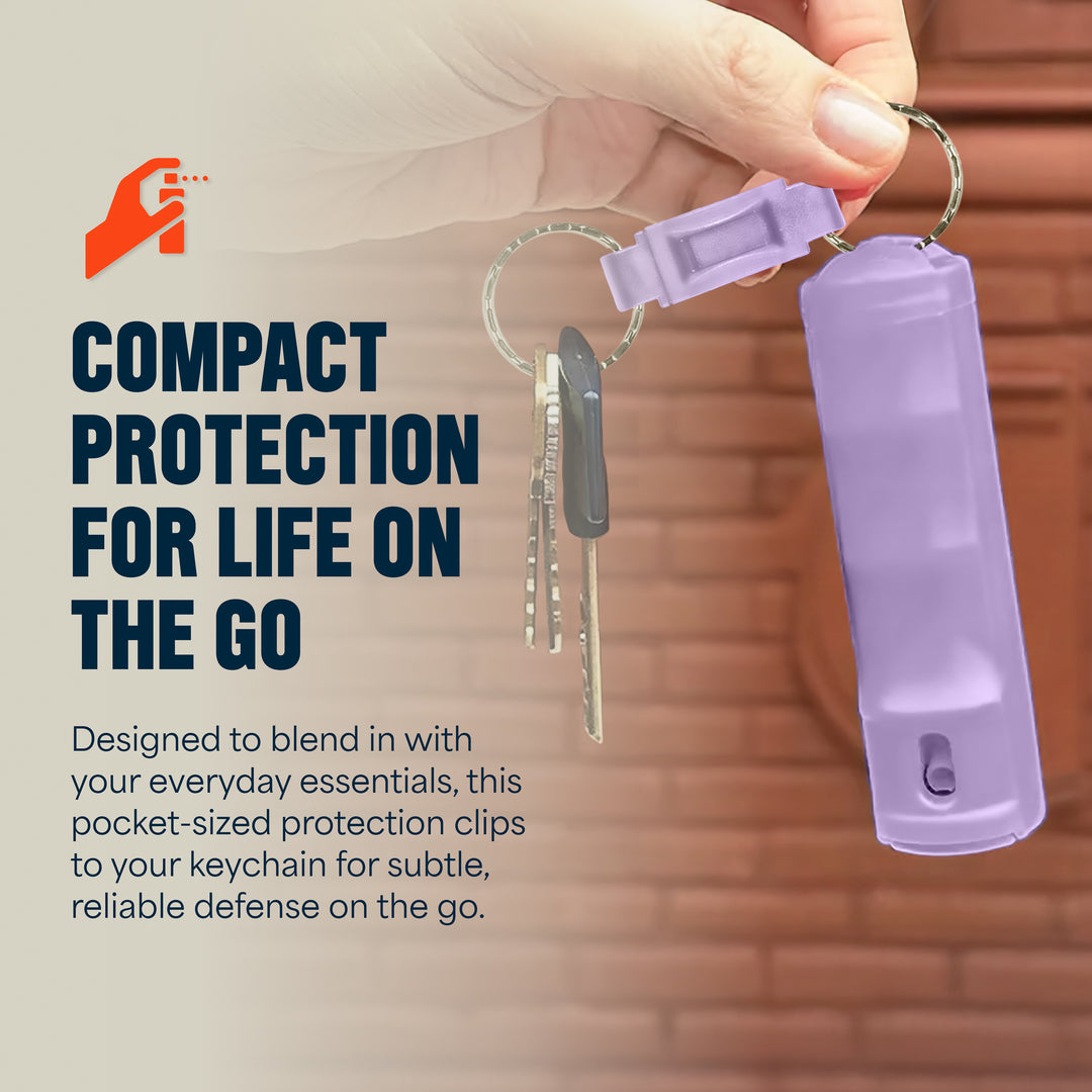 Quick Release Compact Hard Case Pepper Spray 3 Pack - Lilac