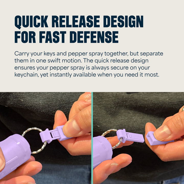 Quick Release Compact Hard Case Pepper Spray 3 Pack - Lilac