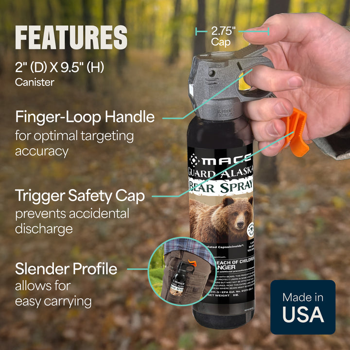 Mace Guard Alaska Bear Deterrent & Self Defense Spray with Spray Holster, 2 Pack