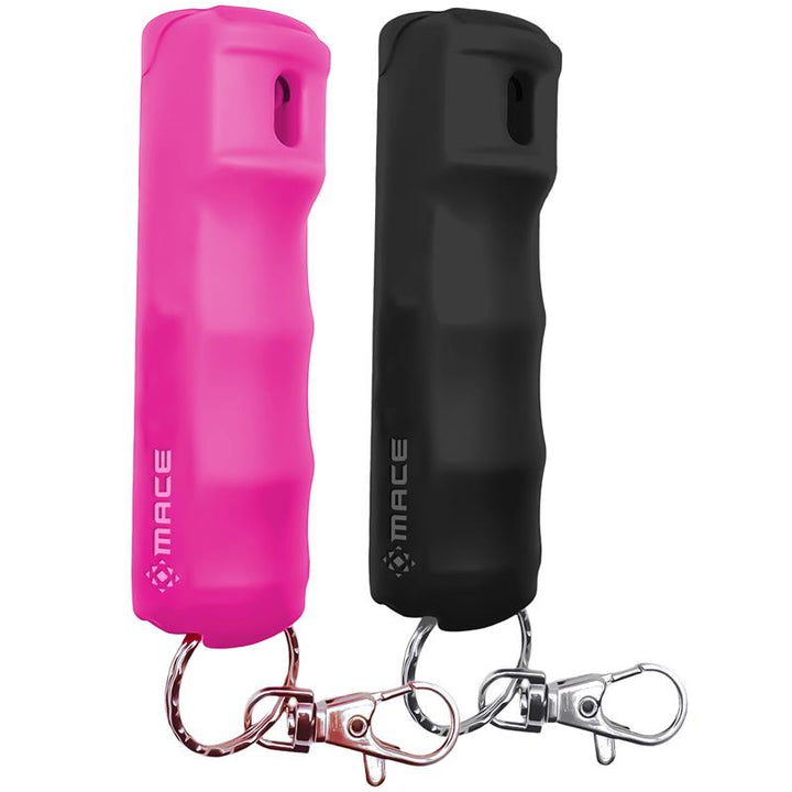 Mace Pepper Spray 2-Pack - Maximum Police Strength OC with UV Dye - Pink & Black