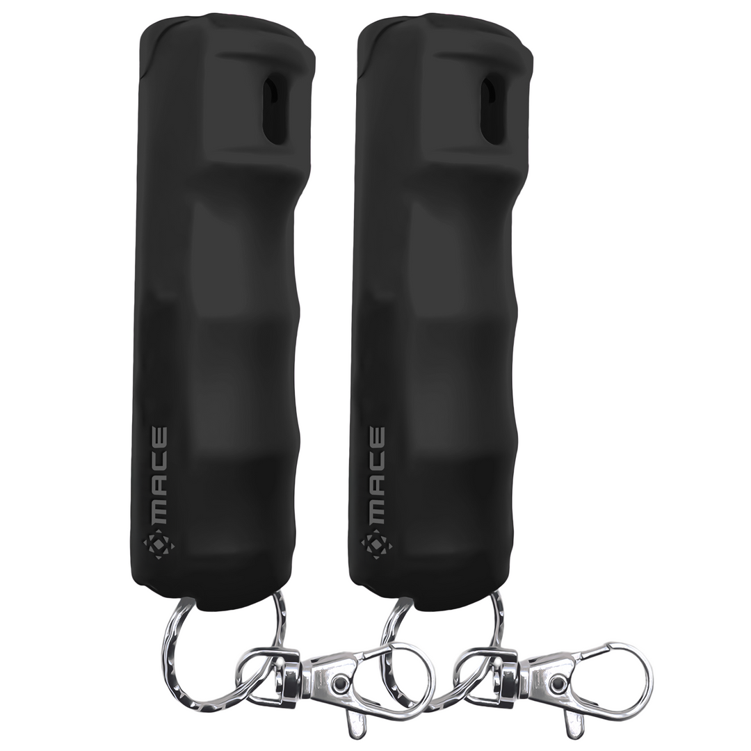 Mace Pepper Spray 2-Pack - Maximum Police Strength OC with UV Dye - Black