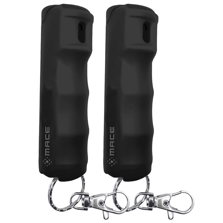 Mace Pepper Spray 2-Pack - Maximum Police Strength OC with UV Dye - Black