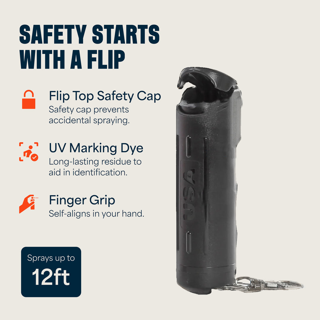 Mace Flip Top Compact Hard Case Pepper Spray - Black