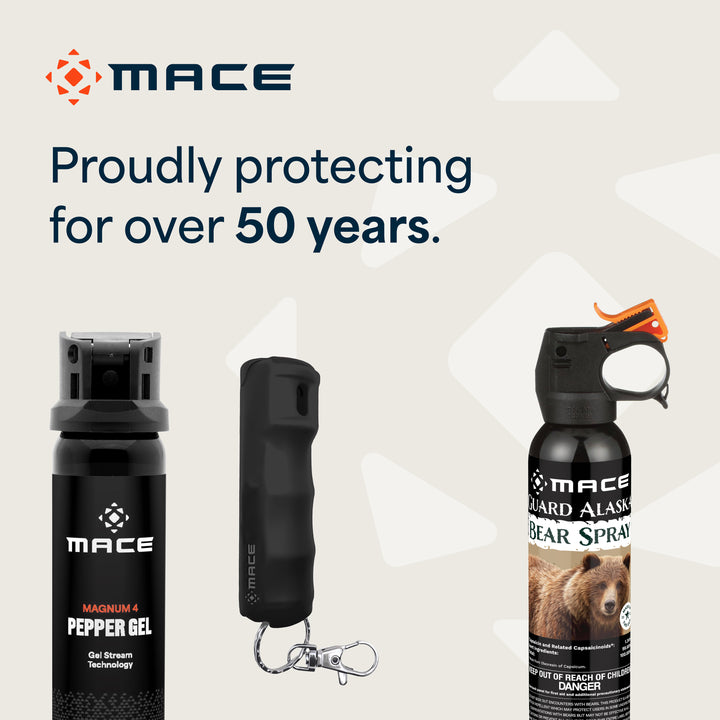 Mace Pepper Spray 2-Pack - Maximum Police Strength OC with UV Dye - Black