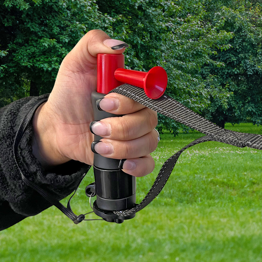 Mace® Brand Dog Leash with Airhorn to Protect Yourself and Your Pet Equipped With Ergo Leash Handle and Super Bright LED Light (Designed by SafeNSound)