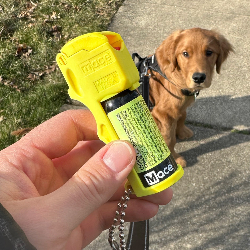 Pocket Size Mace Pepper Spray- Ideal self defense keychain for women, 10 ft range, Made in the USA-  Available in High Visibility Pink, Blue, Orange, Green, Yellow or Black