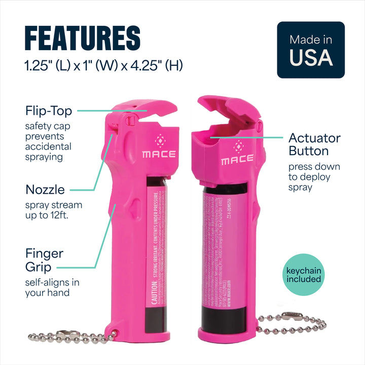 Mace Flip Top Pepper Spray - Pink