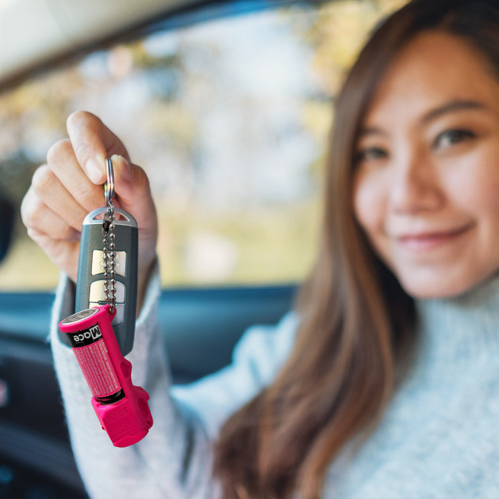 Pocket Size Mace Pepper Spray- Ideal self defense keychain for women, 10 ft range, Made in the USA-  Available in High Visibility Pink, Blue, Orange, Green, Yellow or Black