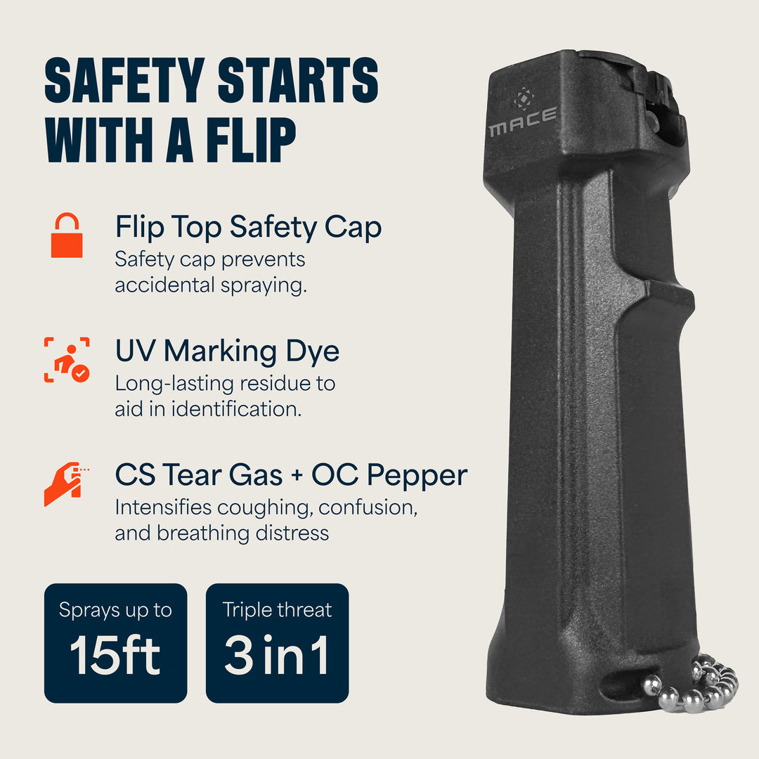 Mace 3-in-1 Flip Top Police Model Pepper Spray