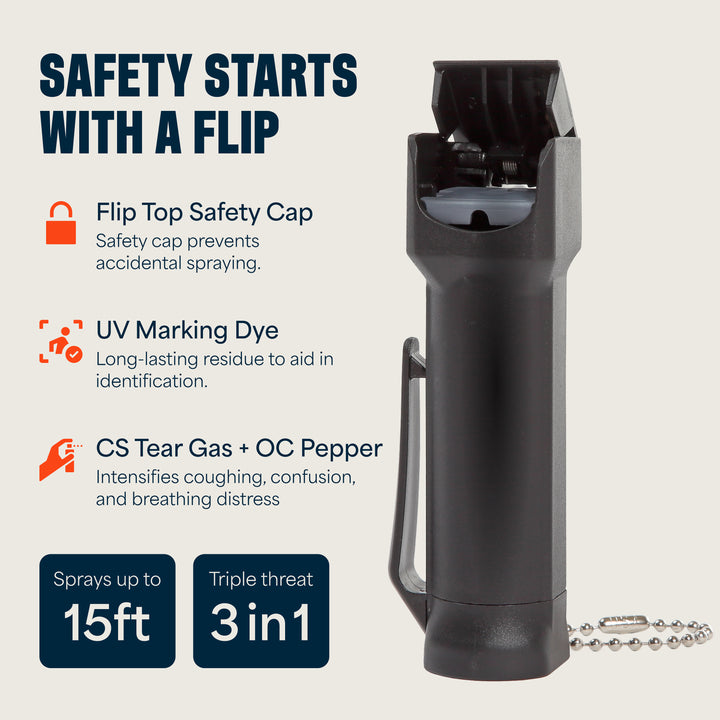 Mace 3-in-1 Flip Top Police Model Pepper Spray