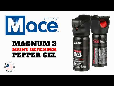 Non-lethal home defense LED equipped 1.59oz. Mace pepper spray gel, 18 ft range, Made in the USA