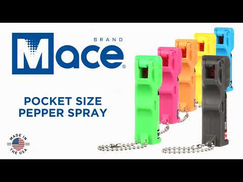 Pocket Size Mace Pepper Spray- Ideal self defense keychain for women, 10 ft range, Made in the USA-  Available in High Visibility Pink, Blue, Orange, Green, Yellow or Black